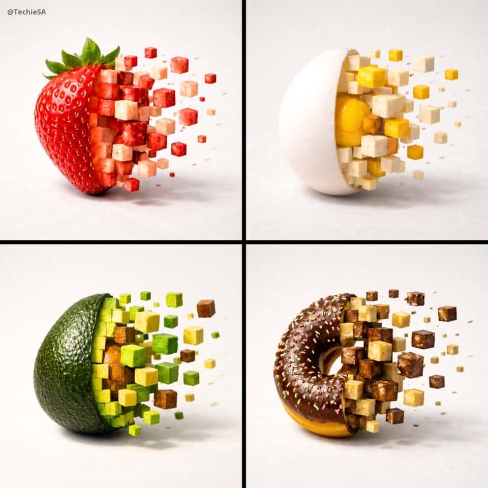 Abstract Food Pixel Art Photography