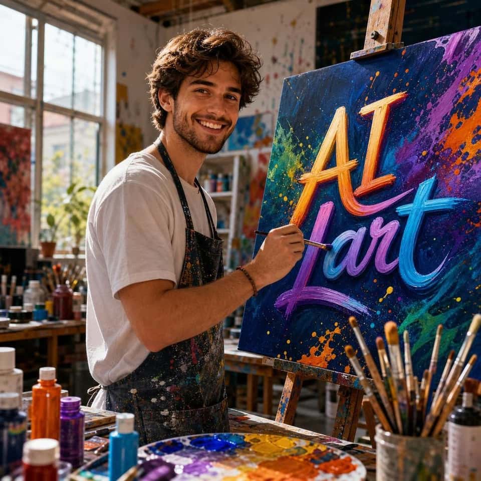 AI Art Studio Painting Prompt Template