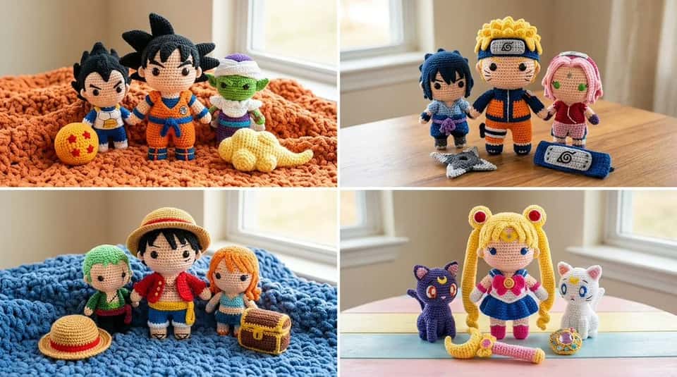 Amigurumi Manga Character Plush Prompt Template