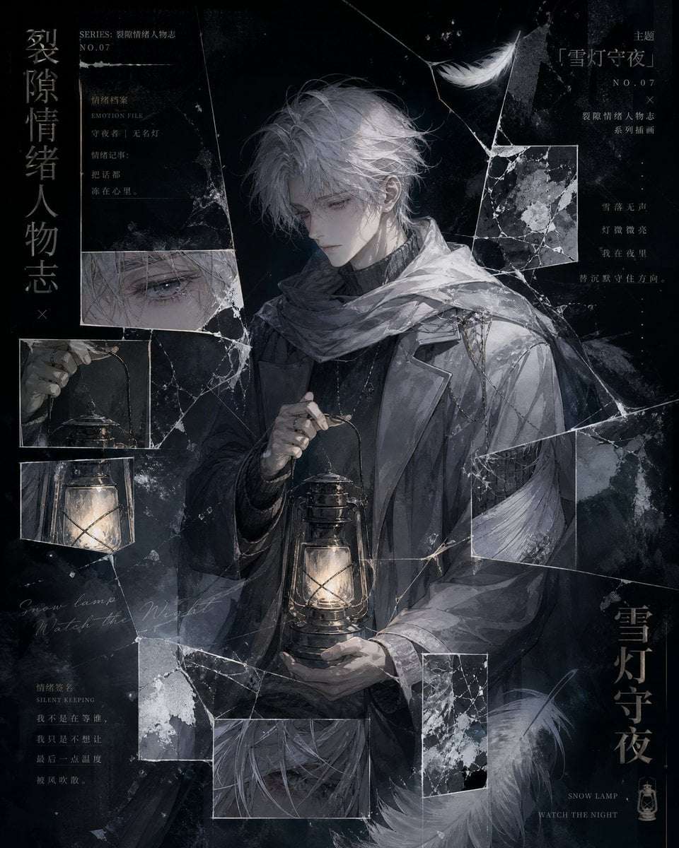Anime Emotional Illustration Poster Template
