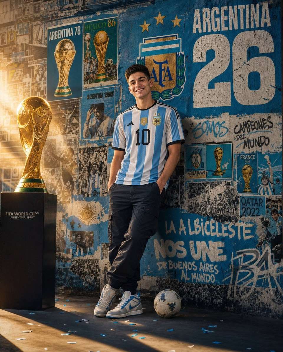 Argentina Football Fan Advertising Poster