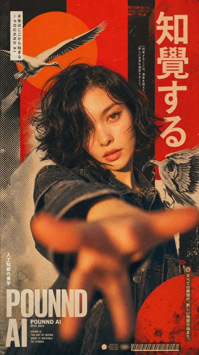 Asian Woman Collage Magazine Cover