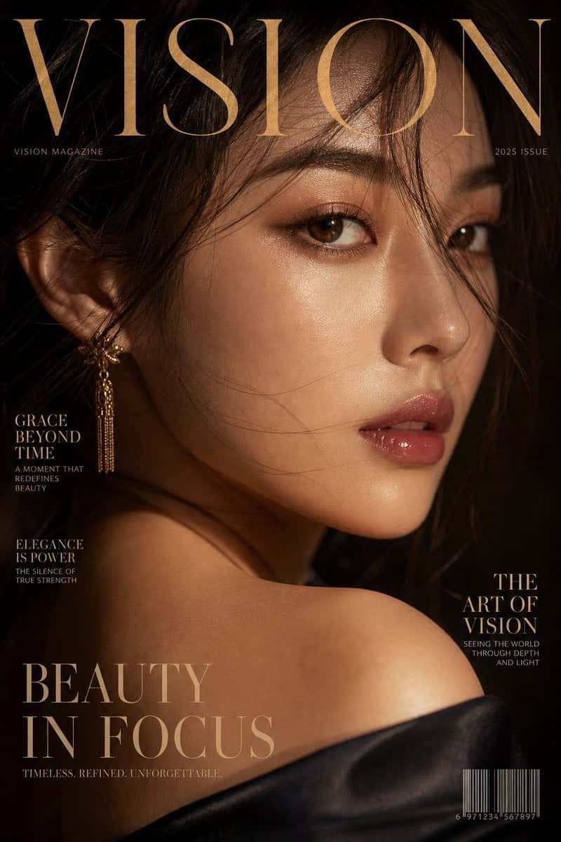 Asian Woman Magazine Cover Portrait