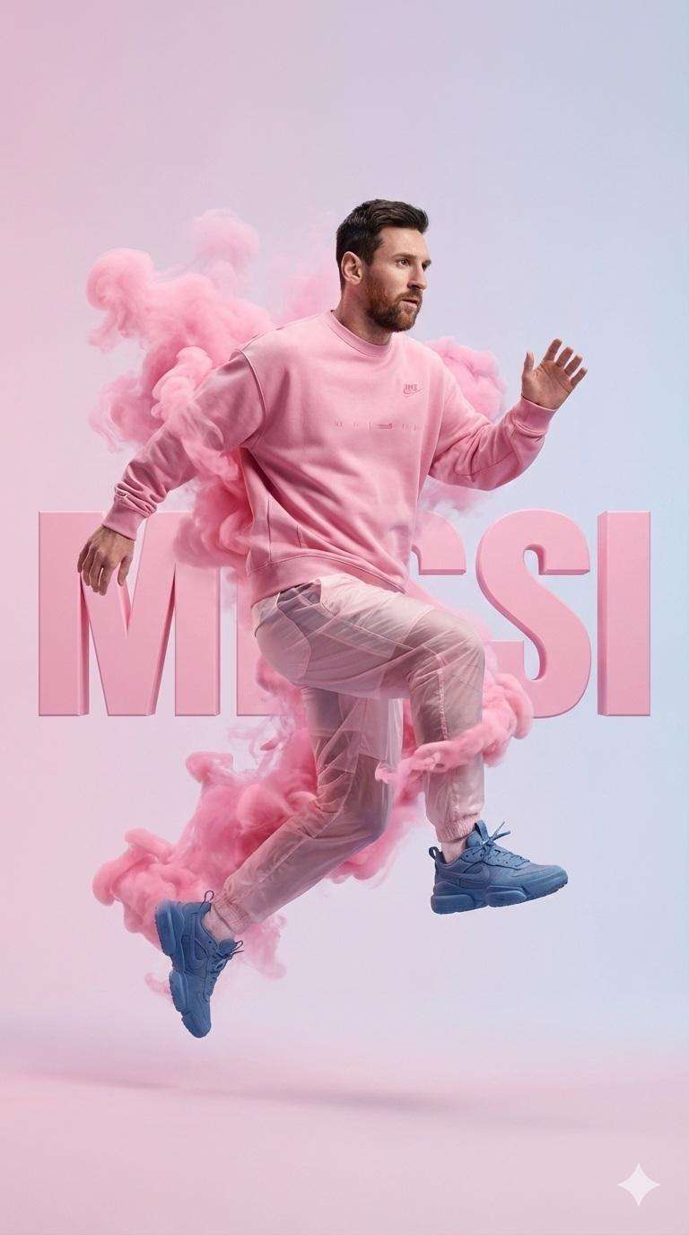 Athlete Pink Powder Studio Photo