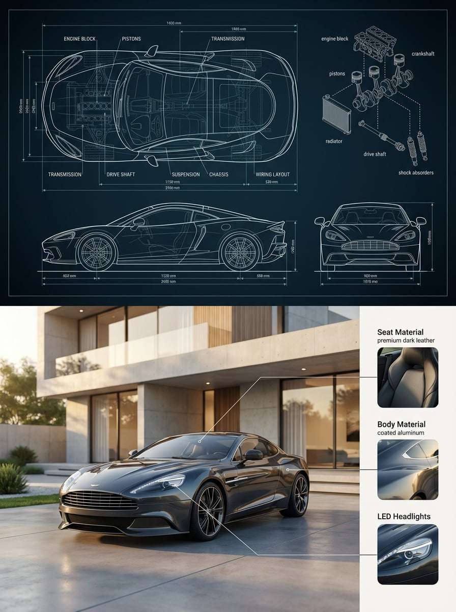 Automotive Blueprint To Real Car Template