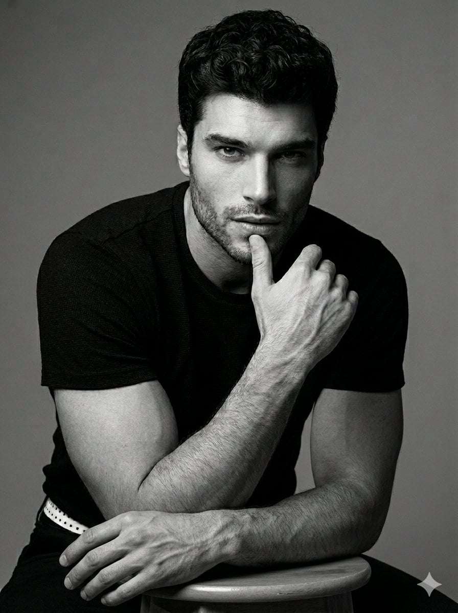 Black and White Studio Man Portrait