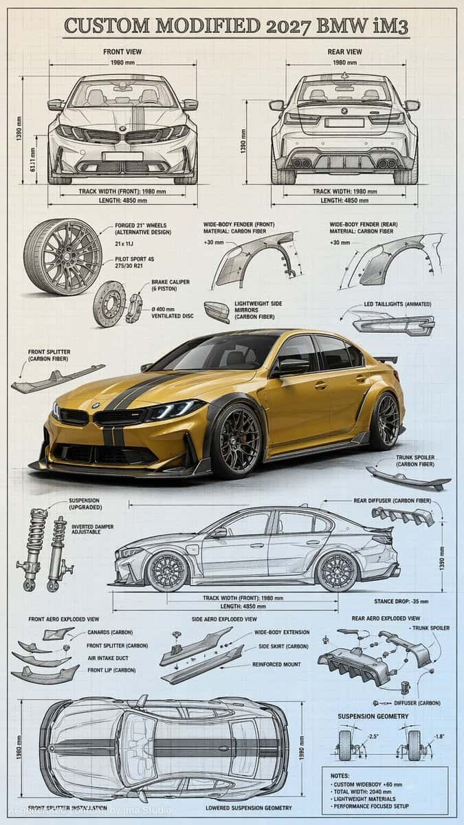 BMW iM3 Custom Car Blueprint Render