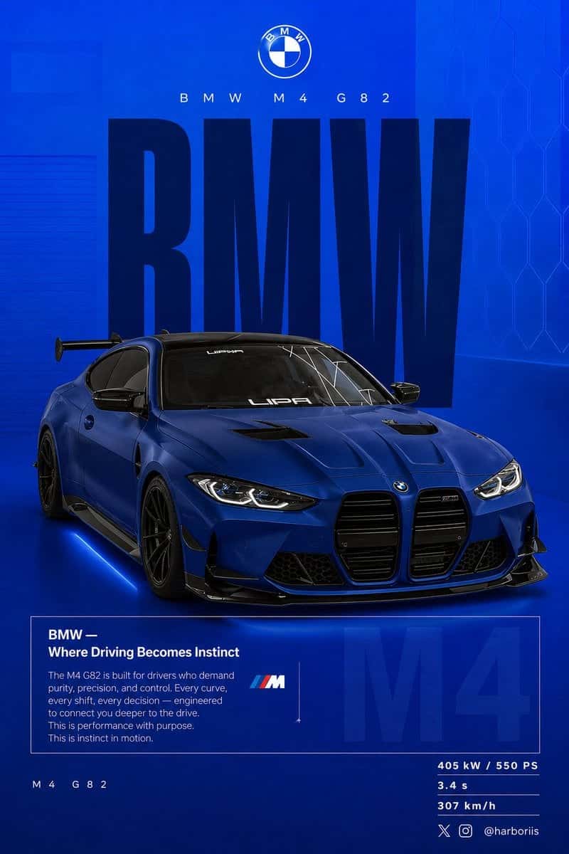 BMW M4 G82 Social Poster Template