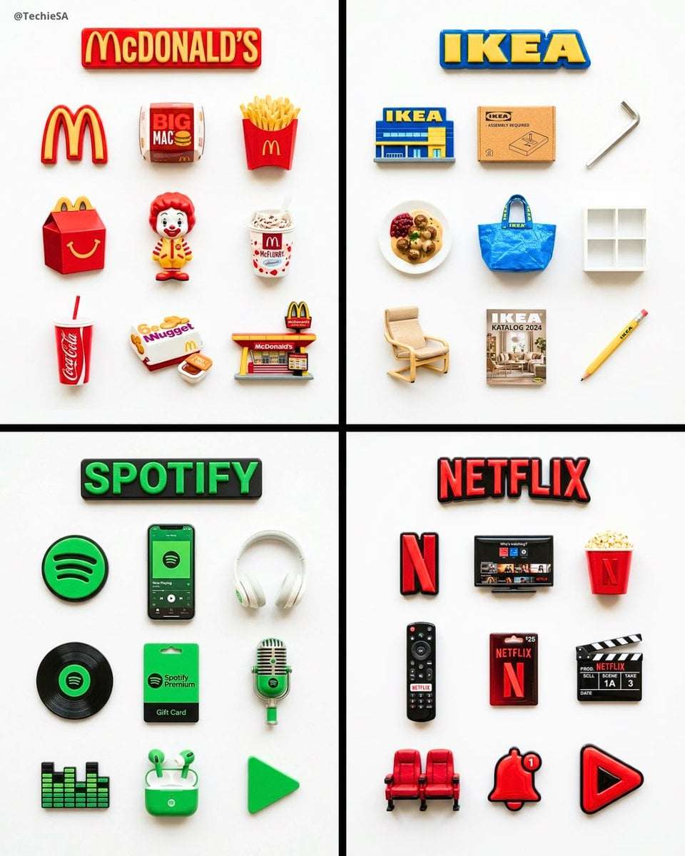 Brand Fridge Magnets Photorealistic Product Render