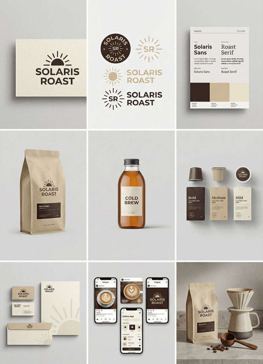 Brand Identity Grid Mockup Template