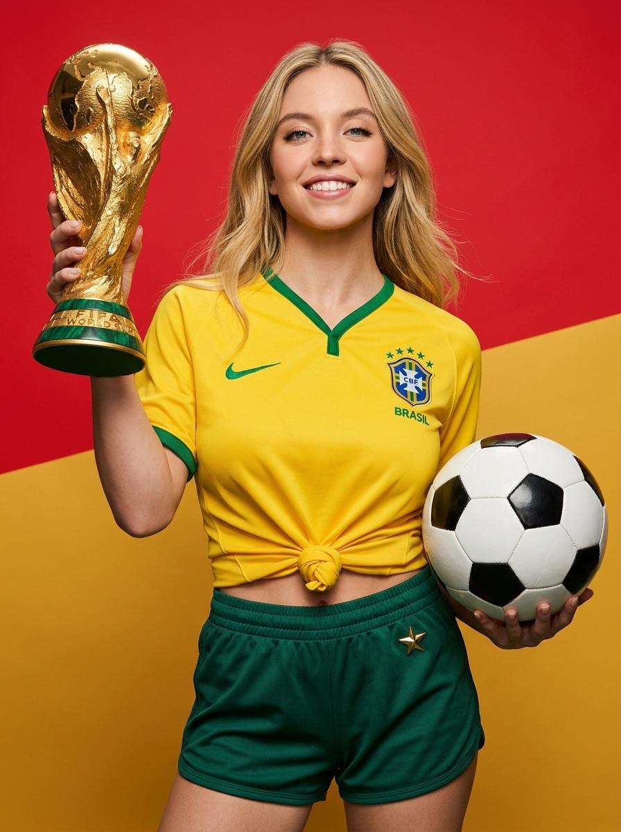 Brazilian Soccer Star Trophy Magazine Cover