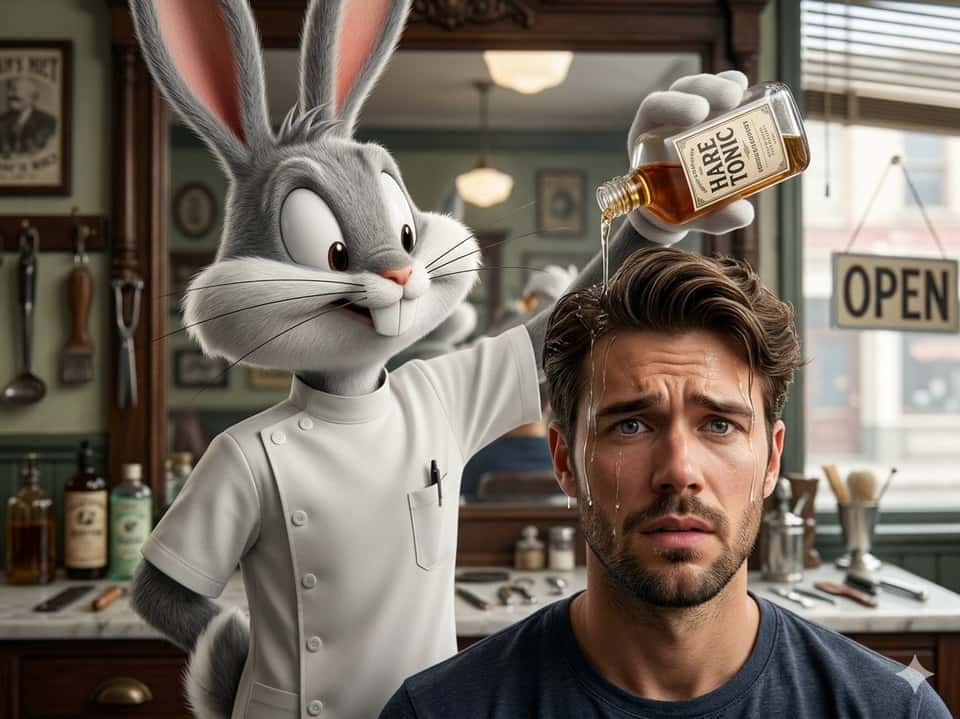 Bugs Bunny Barber Vintage Cinematic AI Art