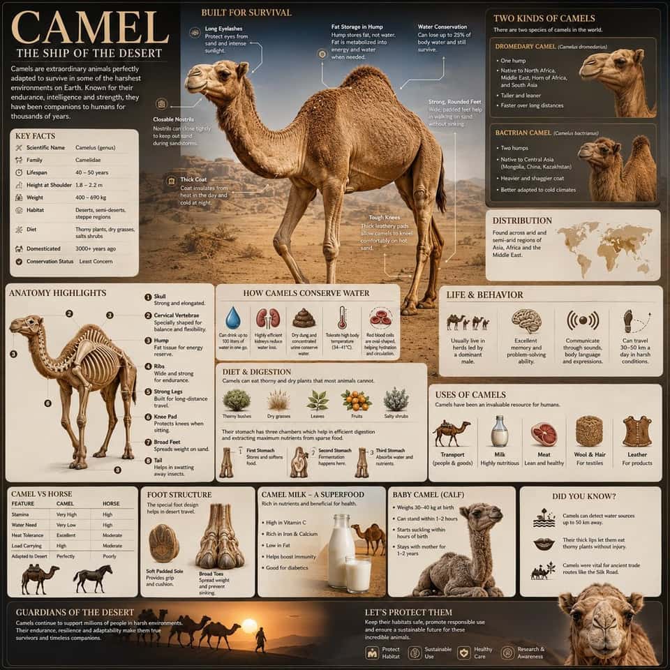 Camel Wildlife Infographic Handbook Page