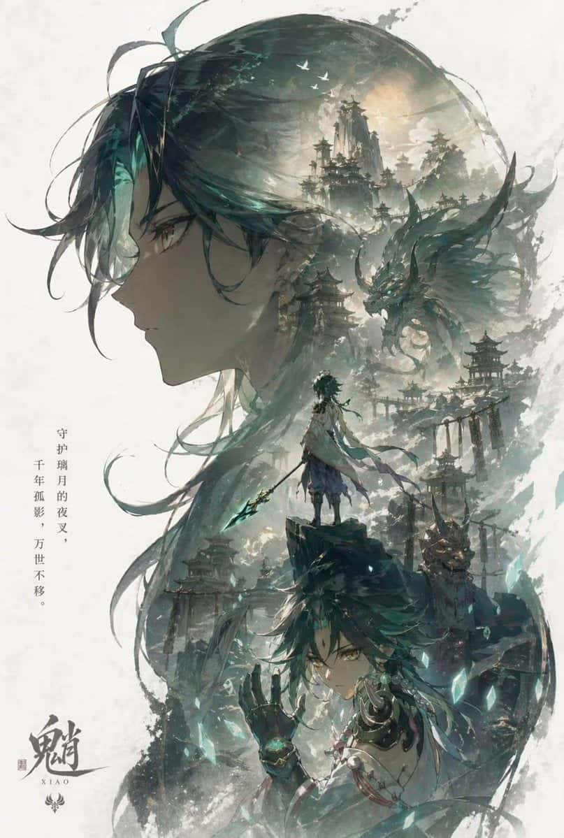 Character Poster Template Vertical Double Exposure
