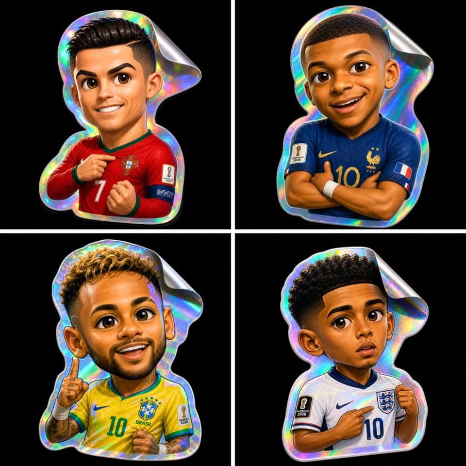 Chibi Holographic Sticker Template