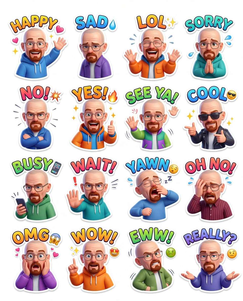 Chibi Pixar Style Animated Sticker Pack