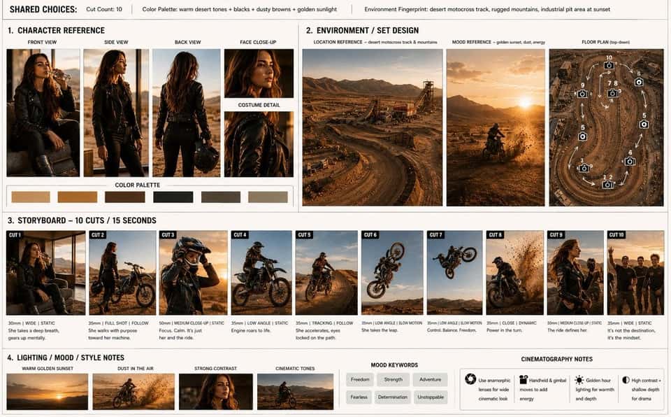 Cinematic Action Sports Storyboard Template