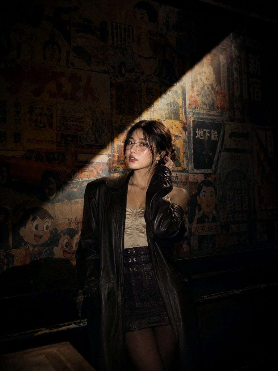 Cinematic Asian Woman Escalator Fashion Portrait