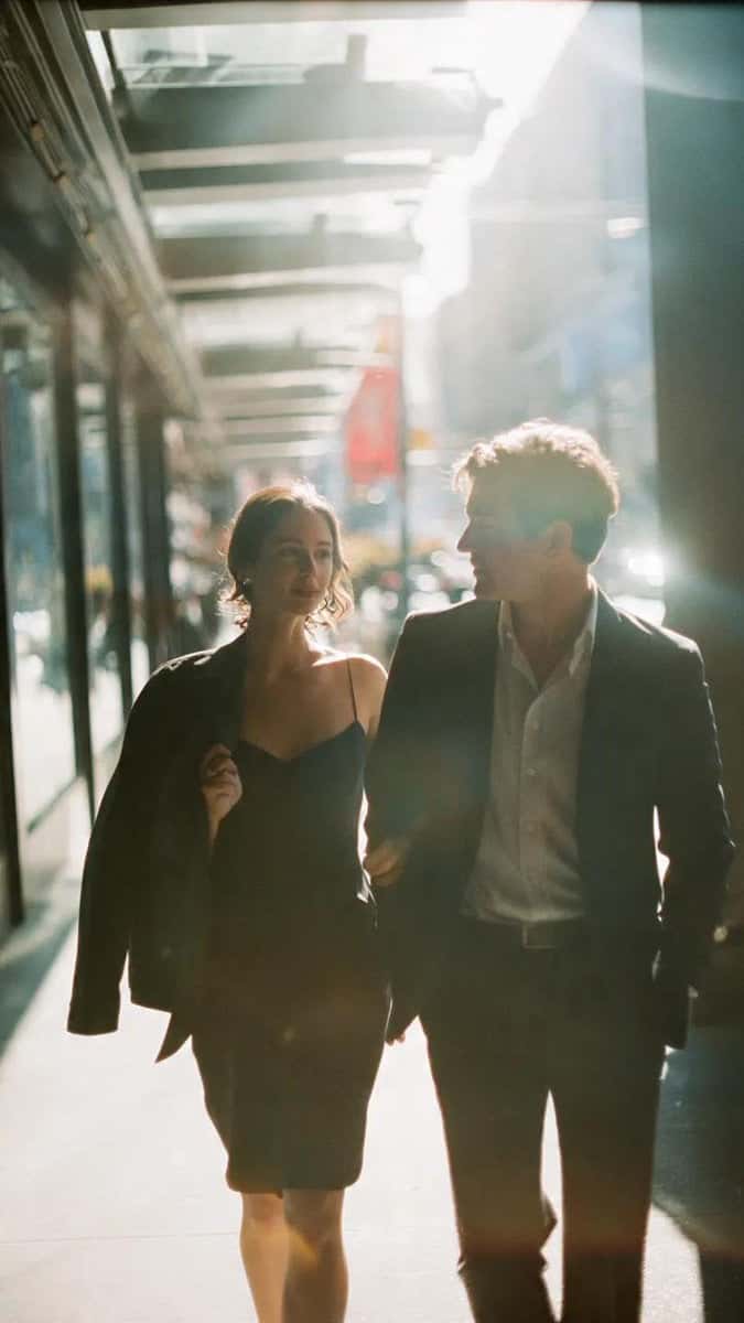 Cinematic Candid Couple Film Still