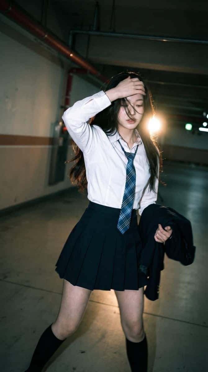 Cinematic Candid Portrait Young Woman Motion Blur