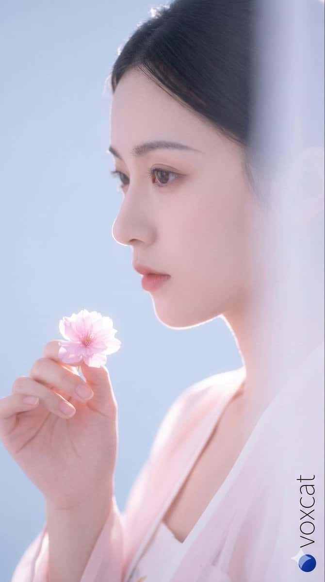 Cinematic Chinese Woman Cherry Blossom Portrait