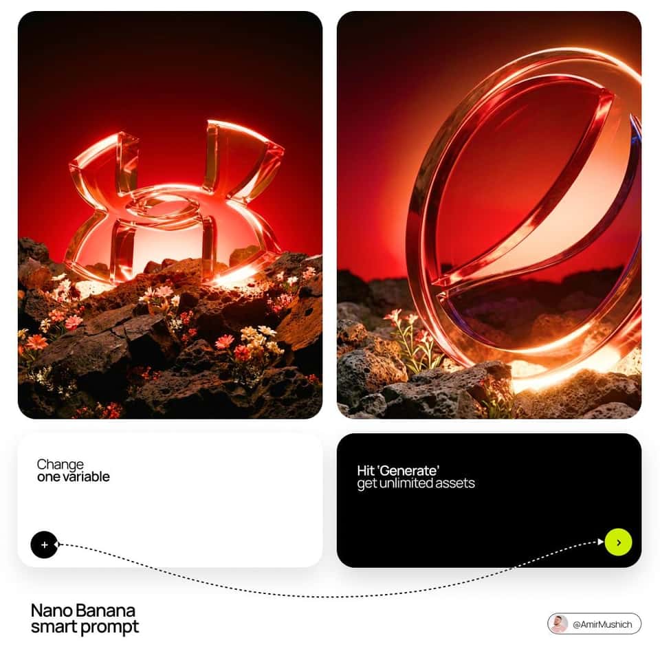 Cinematic Glass Logo Volcanic Landscape