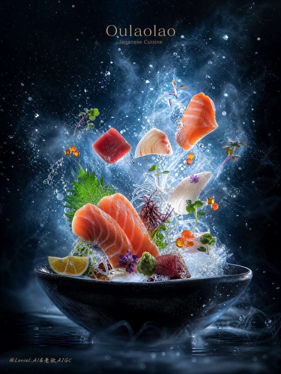 Cinematic Japanese Sashimi Food Poster