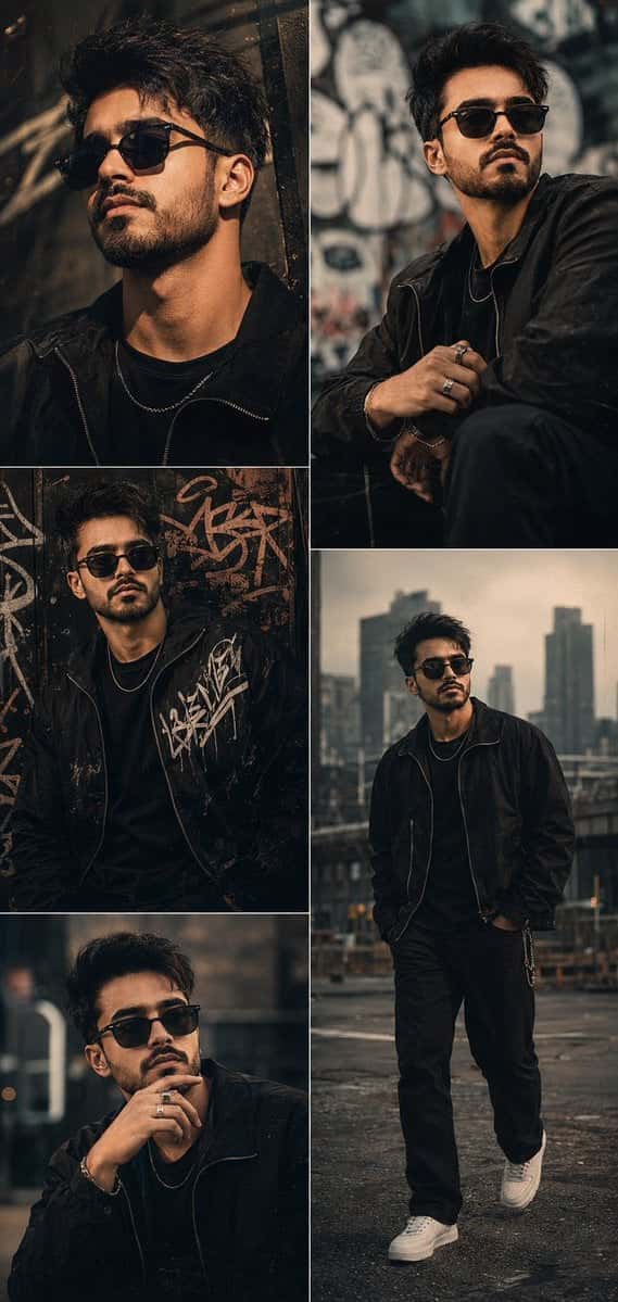 Cinematic Male Portrait Collage Template