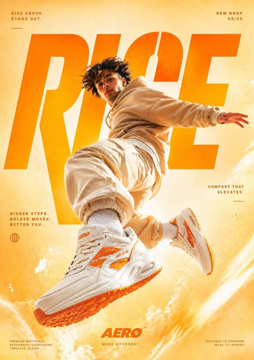 Cinematic Sneaker Ad Poster Template