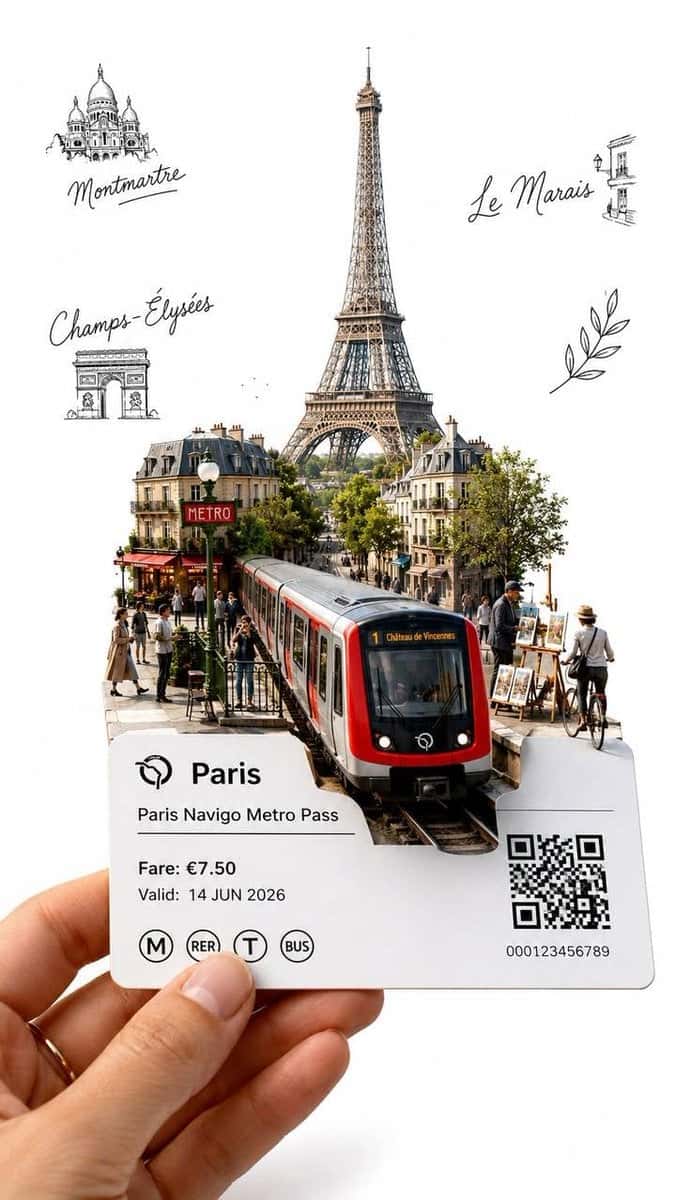 City Transit Pass Travel Art Illustration