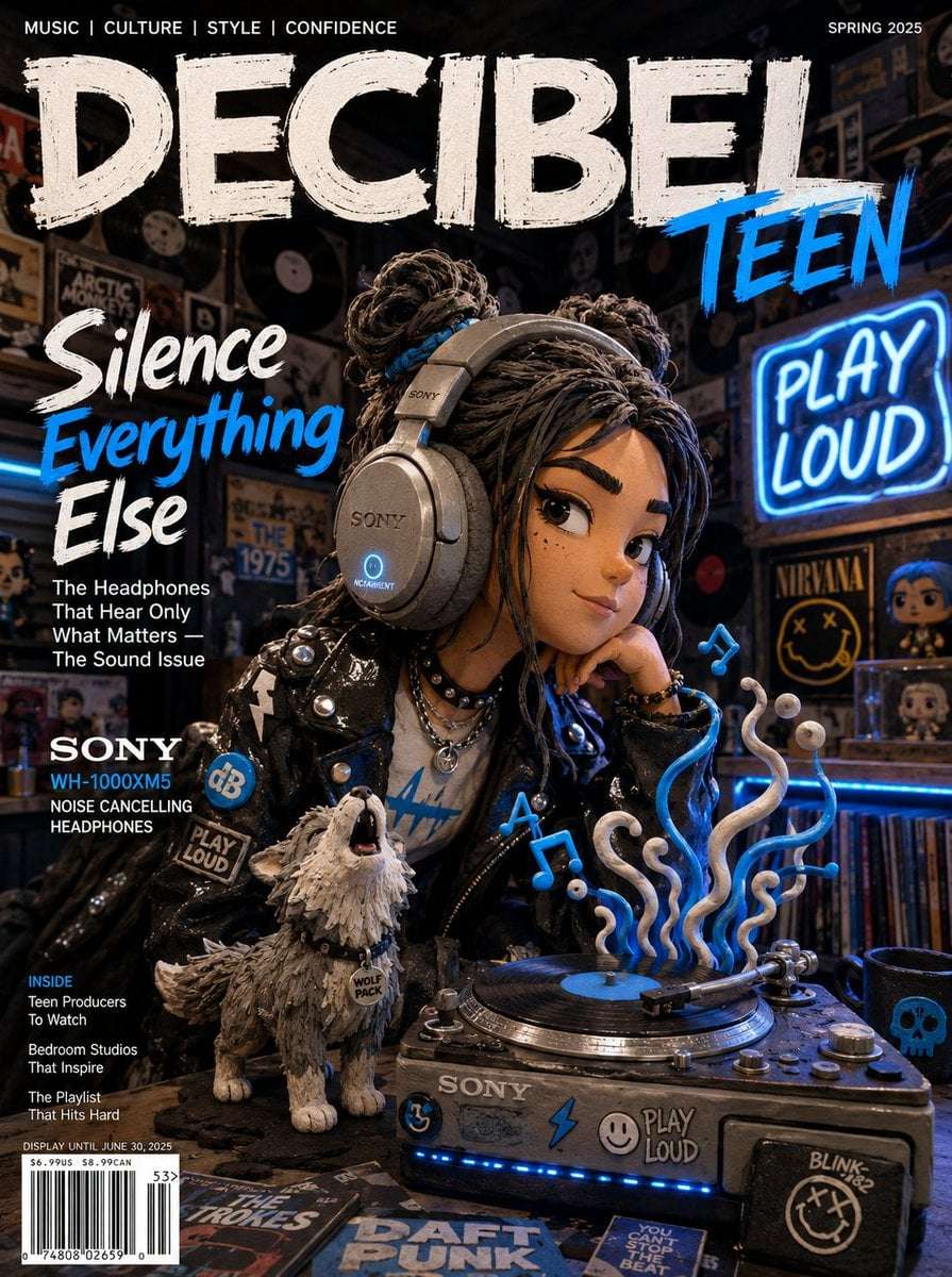 Claymation Teen DJ Sony Headphones