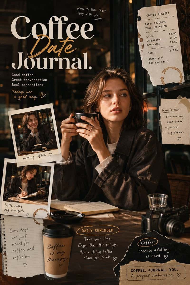 Coffee Date Journal Editorial Poster