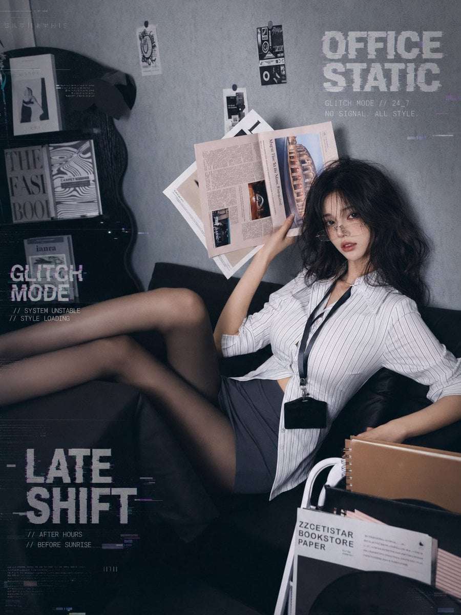Cold Office Glitch Fashion Editorial