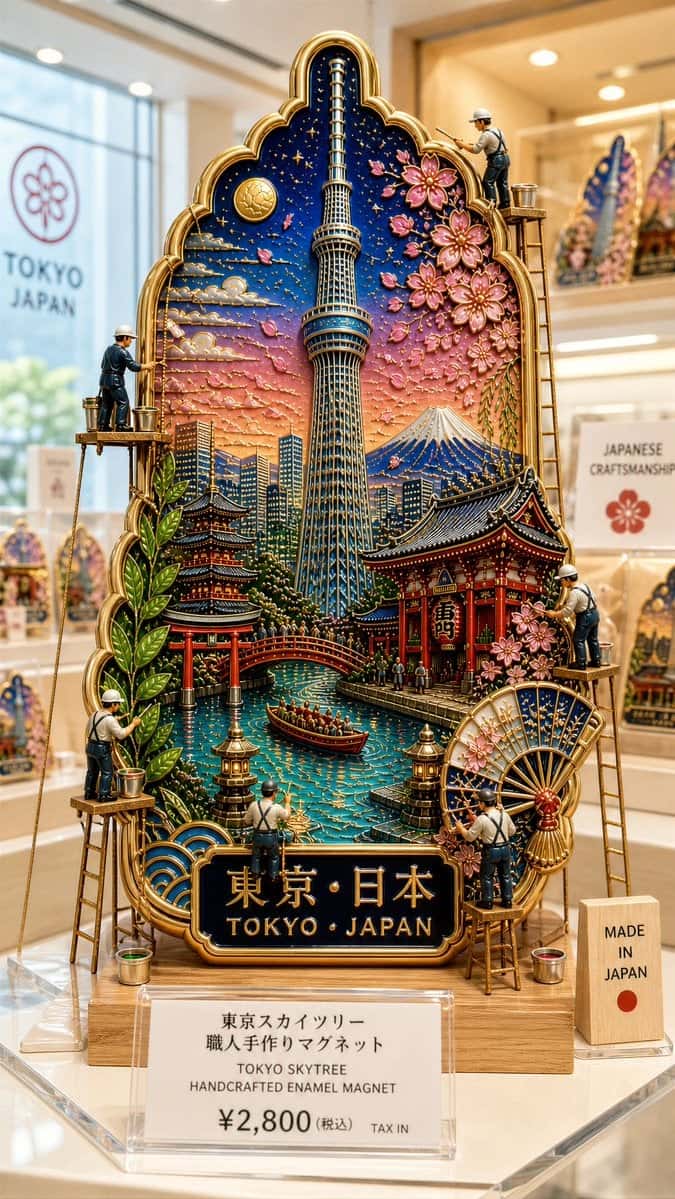 Collectible Enamel Magnet Store Display