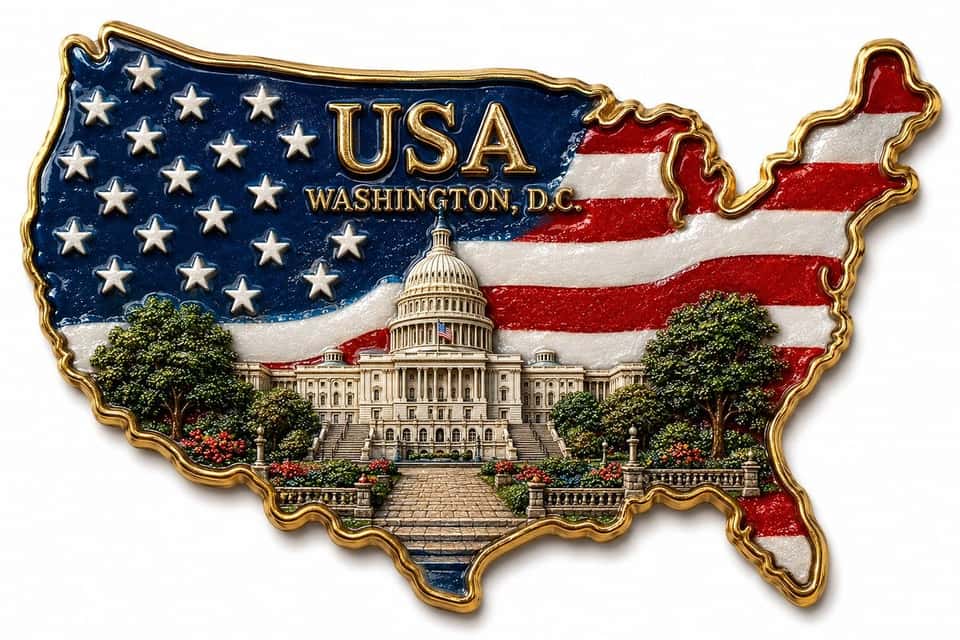 Country Map Fridge Magnet Souvenir