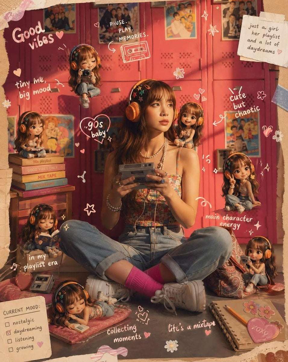 Cozy Aesthetic Scrapbook AI Image Template