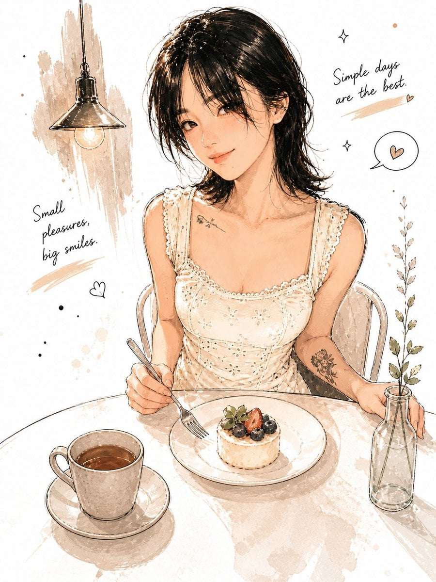 Cozy Cafe Watercolor Illustration Prompt