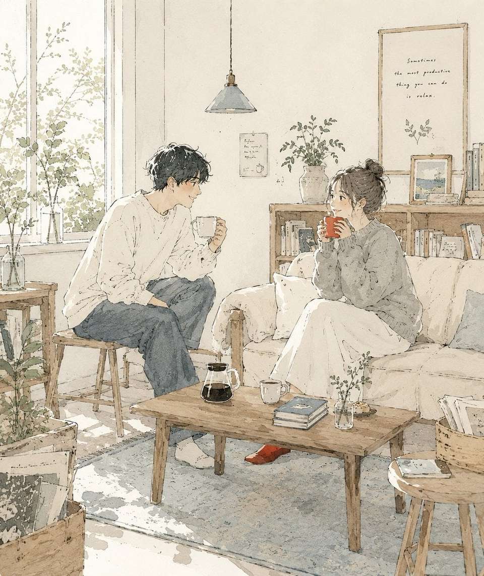 Cozy Japanese Lifestyle Illustration Template