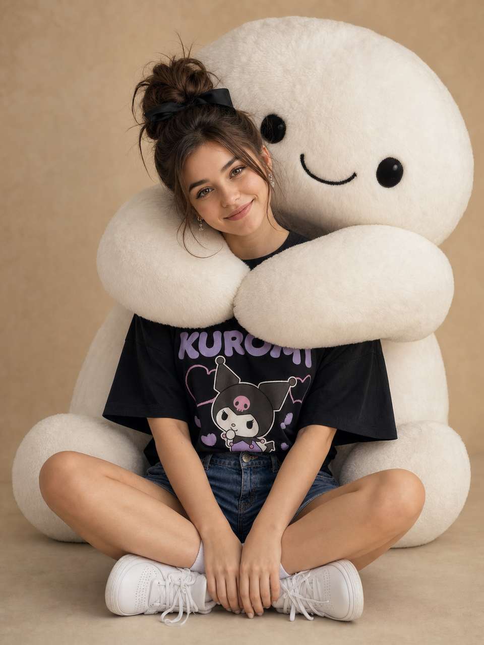 Cozy Lifestyle Portrait Plush Embrace