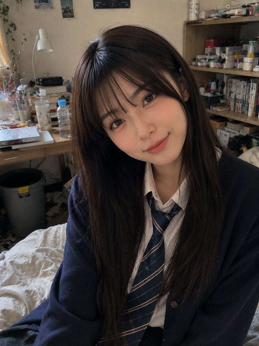 Cozy Student Life Japanese Woman Photo