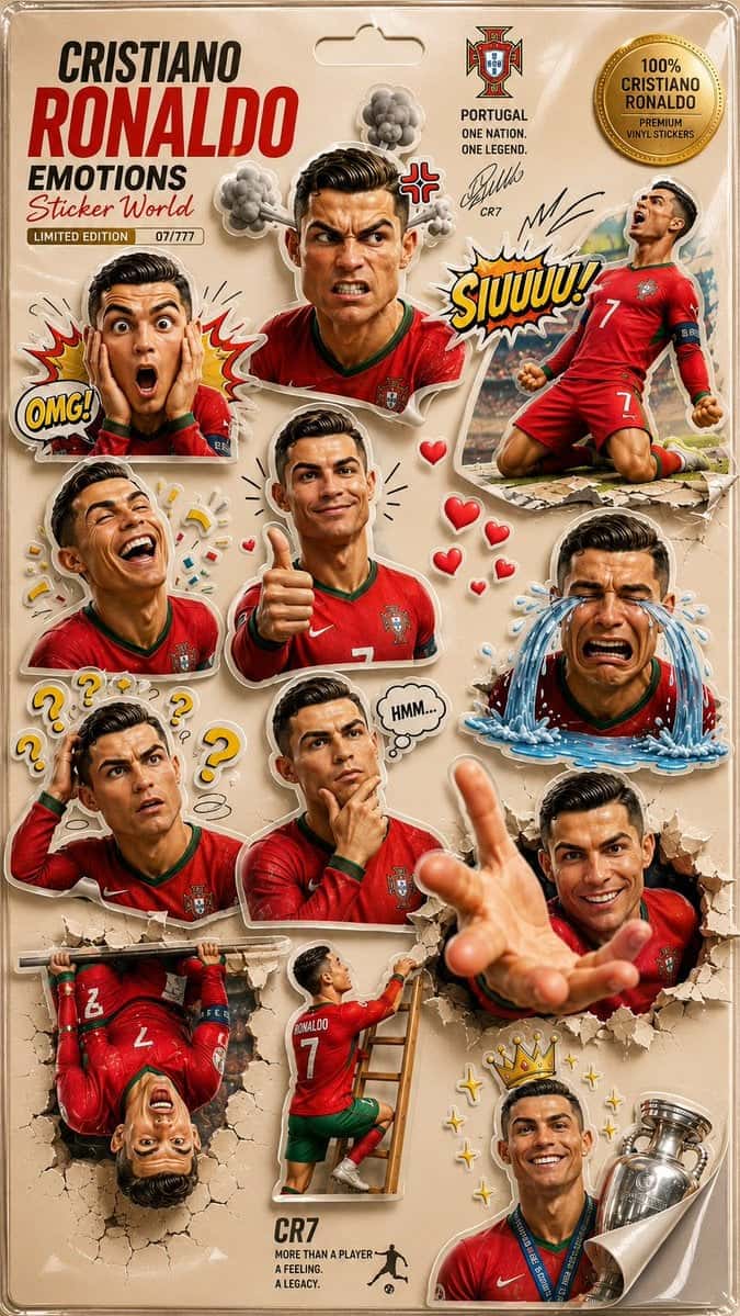 Cristiano Ronaldo Pixar Sticker Sheet