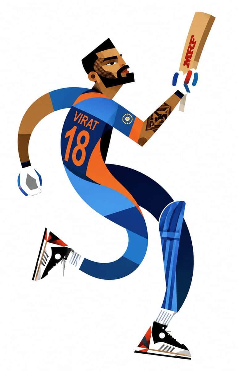 Cubist Sports Poster Four Legends Illustration