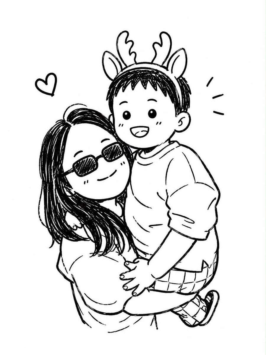 Cute Chibi Doodle Photo Illustration