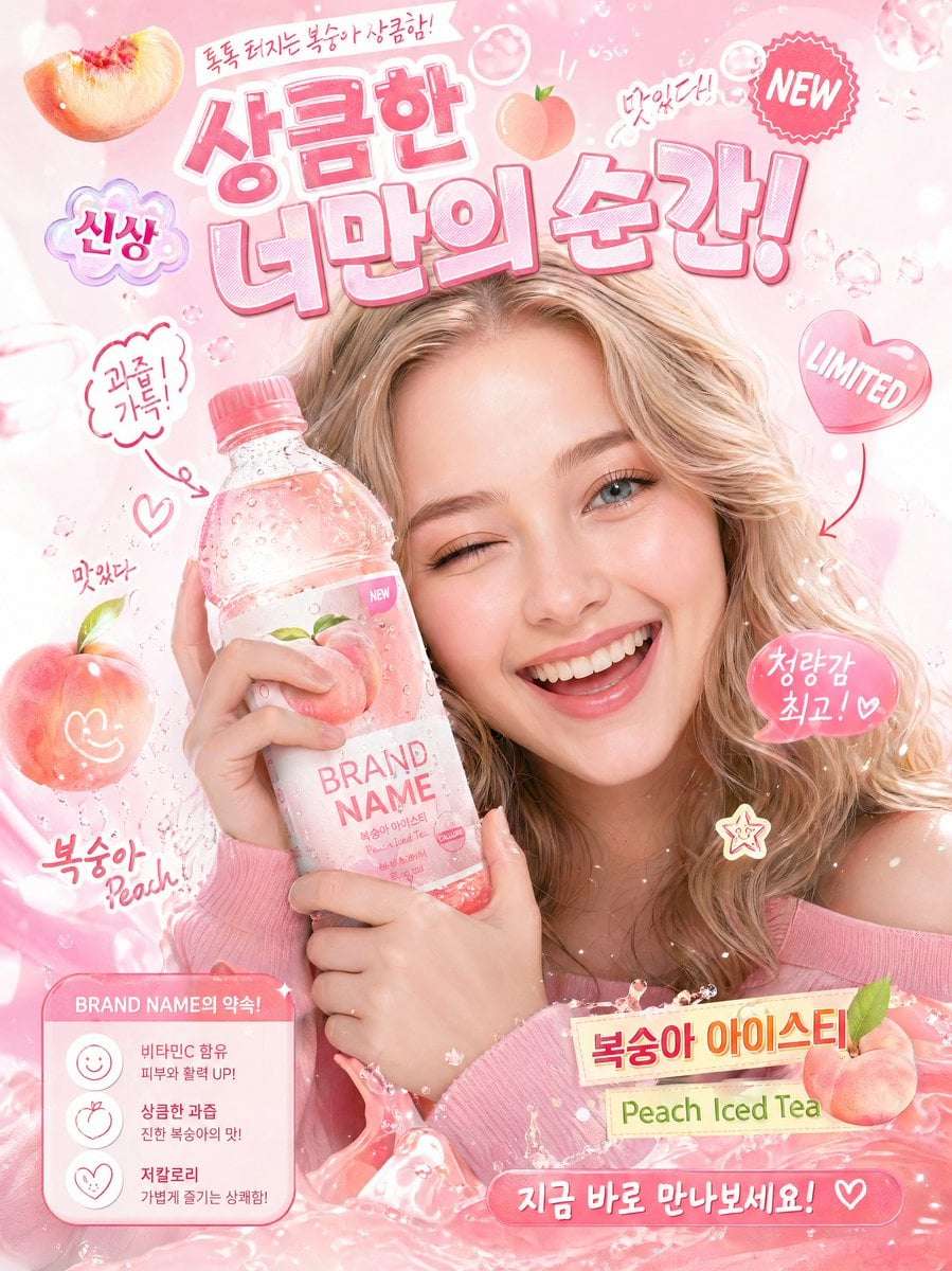 Cute Korean Drink Poster AI Prompt