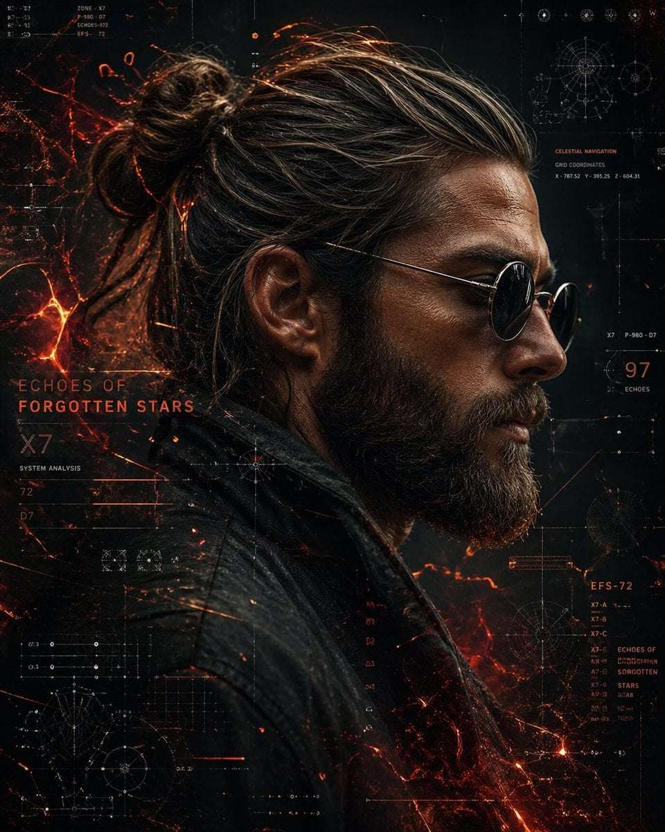 Cyberpunk Man Sci-Fi Portrait Template