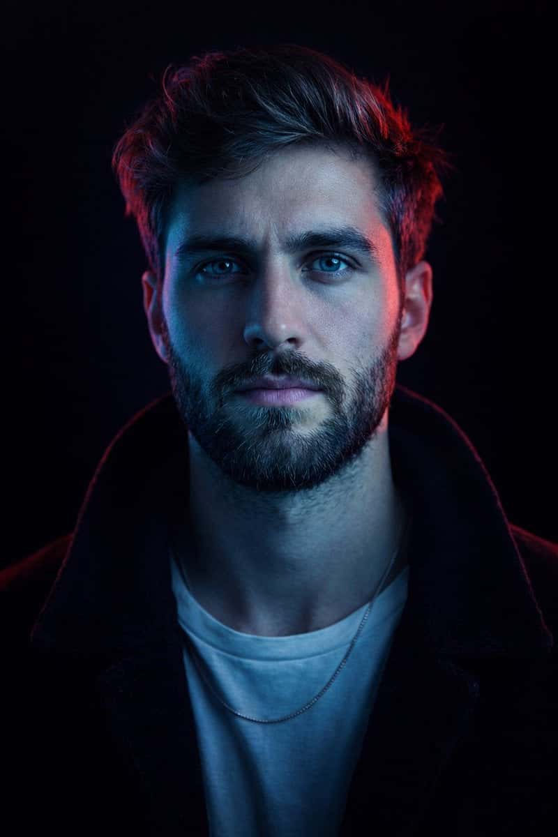 Cyberpunk Neon Studio Portrait Template