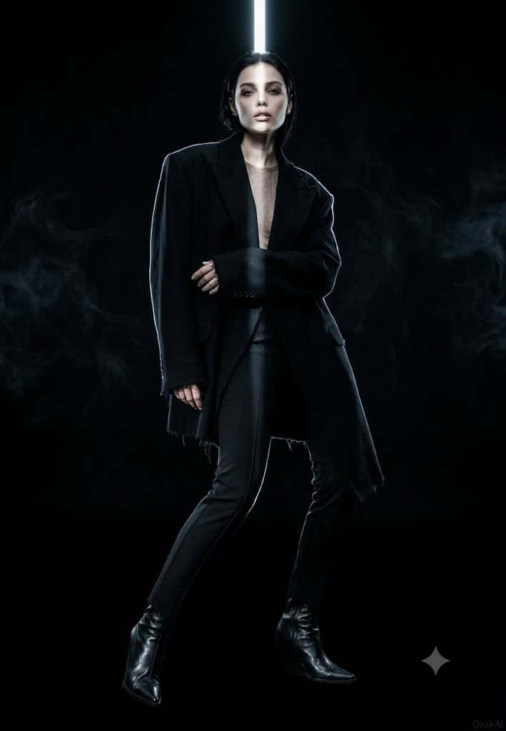 Dark Avant-Garde Fashion Portrait Template
