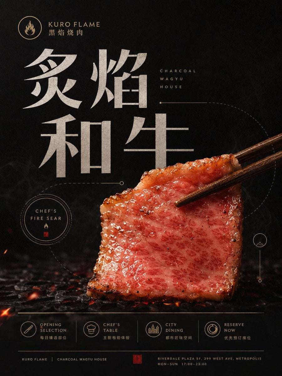 Dark Food Photography Brand Poster Template