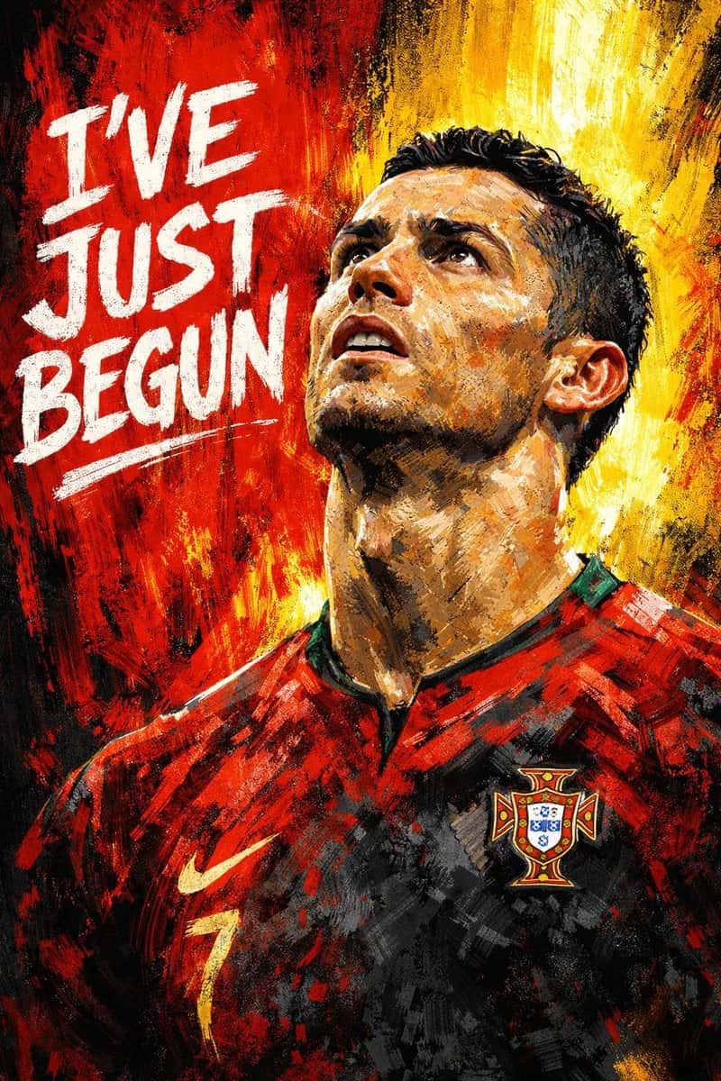 Determined Footballer Digital Painting Poster