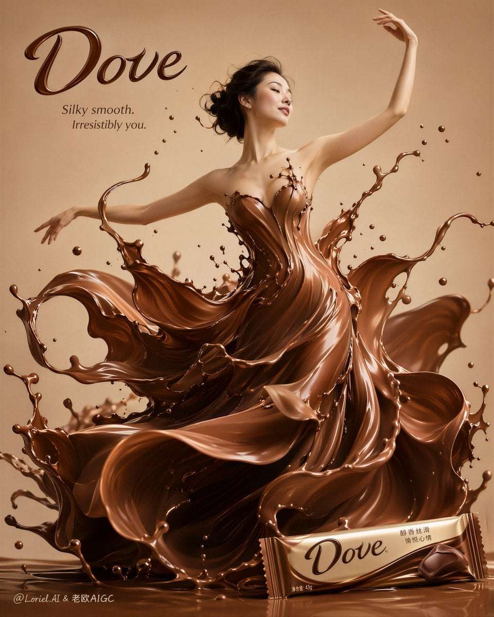 Dove Chocolate Liquid Sculpture Poster